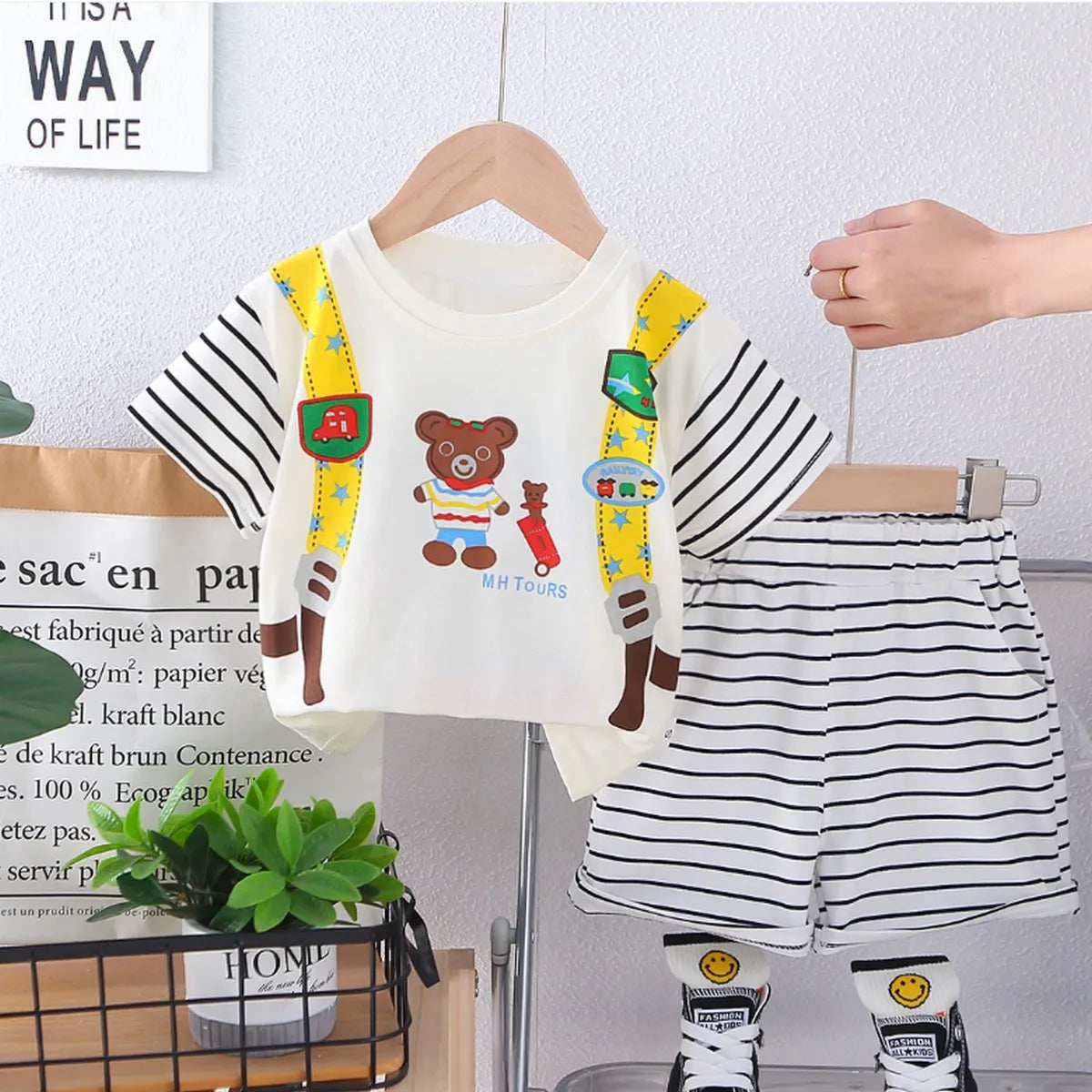 Boys' Summer Bear Travel Outfit β Adventure-Inspired Set